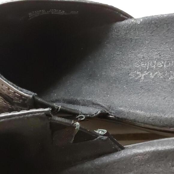 Clark's bendables 8M black leather open heel slip on shoes - Picture 7 of 12